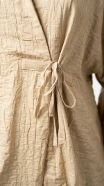 Ensemble 2 Pièces Femme Grand Taille : Chemise Croisée & Jupe Longue Beige Sable |