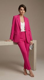 Ensemble Tailleur Femme : Blazer et Pantalon Fuchsia Vibrant | Orkidia Nador