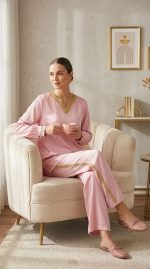 Ensemble Femme Traditionnel : Tunique Satinée et Pantalon Gandrisi | Orkidia Nador