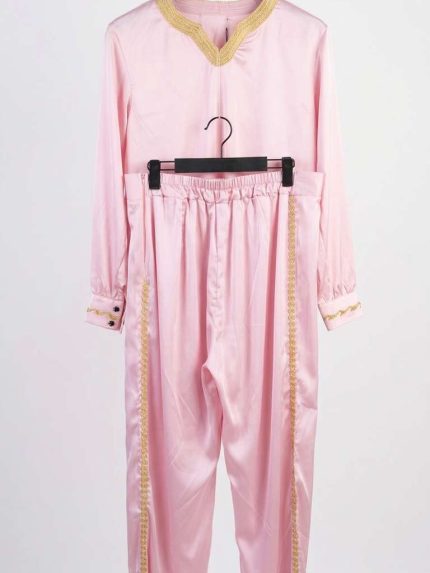 Ensemble Femme Traditionnel : Tunique Satinée et Pantalon Gandrisi | Orkidia Nador