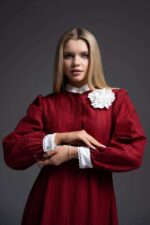 robe longue classique bordeaux