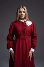 robe longue classique bordeaux