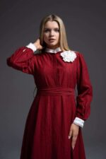 robe longue classique bordeaux