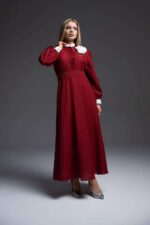 robe longue classique bordeaux