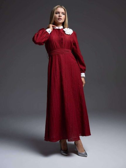 robe longue classique bordeaux