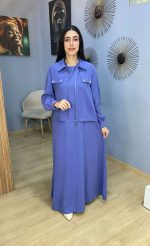 Ensemble 2 Pièces Femme : Robe Longue et Veste Zippée Bleu Lavande | Orkidia Nador