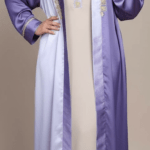 Selham moderne femme violet bicolore avec broderies traditionnelles dorees Orkidia Fashion Nador