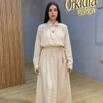 Ensemble 2 Pièces Femme : Chemise Ceinturée et Jupe Longue Beige Sable | Orkidia Nador