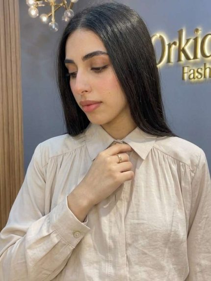 Ensemble 2 Pièces Femme : Chemise Ceinturée et Jupe Longue Beige Sable | Orkidia Nador