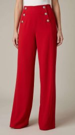 Pantalon Rouge Passion aux Boutons Dorés – Image 5