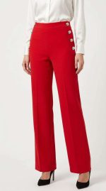 Pantalon Rouge Passion aux Boutons Dorés – Image 4