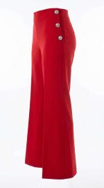 Pantalon Rouge Passion aux Boutons Dorés – Image 3