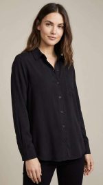 Chemise Noire Chic et Minimaliste - Orkidia Fashion – Image 5