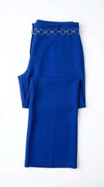 Élégance Royale : Pantalon Bleu Orné
