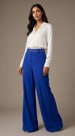 Élégance Royale : Pantalon Bleu Orné – Image 5