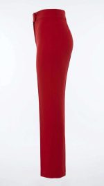Élégance Écarlate : Pantalon Ceinturé Rouge – Image 3