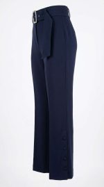 Élégance Structurée : Pantalon Noir Ceinture Marquée – Image 3