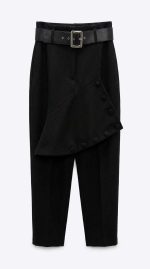 Élégance Intemporelle : Pantalon Noir Ceinture R&M