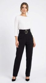 Élégance Intemporelle : Pantalon Noir Ceinture R&M – Image 4