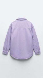 Chemise Lilas Oversize en Denim Léger - Orkidia Fashion – Image 2