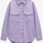 Chemise Lilas Oversize en Denim Léger - Orkidia Fashion