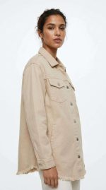 Veste en Jean Beige Style Décontracté Chic - Orkidia Fashion – Image 4