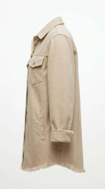 Veste en Jean Beige Style Décontracté Chic - Orkidia Fashion – Image 3
