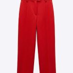 Élégance Rouge : Pantalon à Jambes Larges