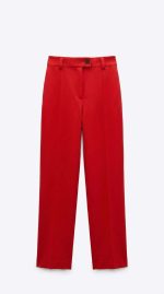 Élégance Rouge : Pantalon à Jambes Larges