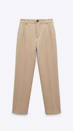 Élégance Décontractée : Pantalon Beige Coupe Large