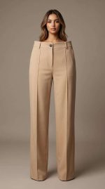 Élégance Décontractée : Pantalon Beige Coupe Large – Image 5