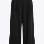 Élégance Décontractée : Pantalon Large en Tergal Noir