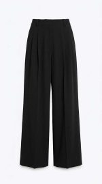 Élégance Décontractée : Pantalon Large en Tergal Noir