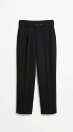 Élégance Intemporelle : Pantalon Noir Ceinturé