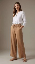 Élégance Lin : Pantalon Décontracté Chic – Image 5