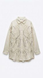 Chemise Bohème Brodée en Coton - Collection Orkidia