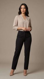 Élégance Intemporelle : Pantalon Tailleur Noir – Image 4