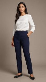 Élégance Intemporelle : Pantalon Bleu Marine – Image 5