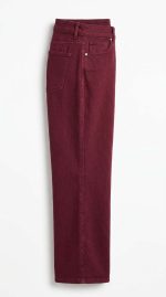 Pantalon Wide-Leg Bordeaux en Denim Premium – Image 3