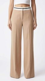 Élégance Confortable : Pantalon Beige à Taille Élastiquée – Image 4