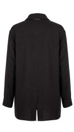 Ensemble Noir Chic Style Cargo – Longue Chemise à Poches et Pantalon Large – Image 2