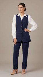 Ensemble Élégant Marine Harmonie – Gilet et Chemise – Image 4