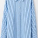 Chemise oversize rayée bleu et blanc pour femme, style casual chic chez Orkidia Fashion