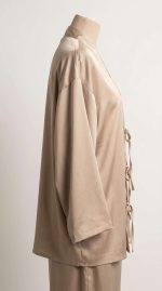 Ensemble 2 Pièces Femme : Veste à liens noués et Pantalon Large Beige | Orkidia Nador
