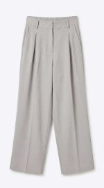 Élégance Fluide : Pantalon Large Gris Perle