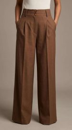 Élégance Décontractée : Pantalon Évasé Marron – Image 5
