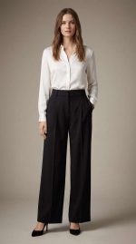 Pantalon Noir Coupe Palazzo Intemporel – Image 5