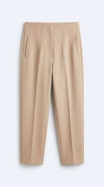 Pantalon Droit Beige Intemporel