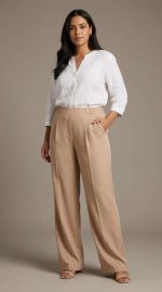 Pantalon Femme Grand Taille : Coupe Confort & Égance Taupe | Orkidia Nador