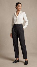 Élégance Intemporelle : Pantalon Noir Taille Haute – Image 7